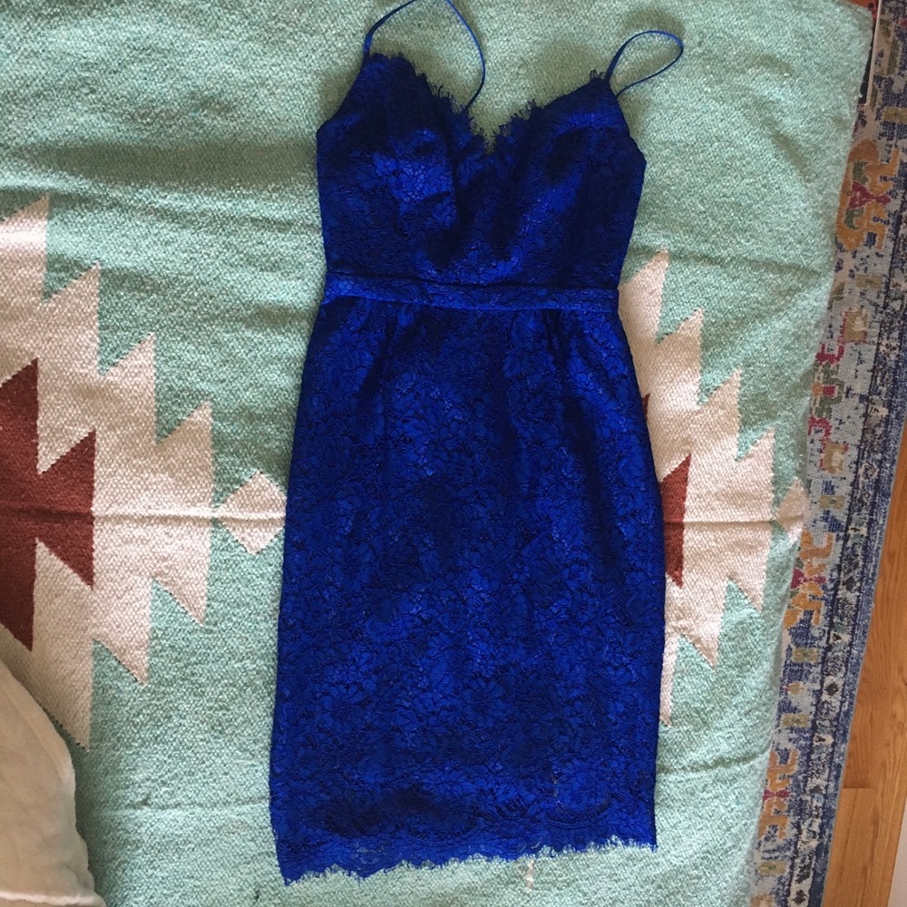 NWT Guipure Lace J. Crew Cobalt Blue Dress